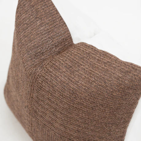 Raffia Squares Cushion in Cocoa
