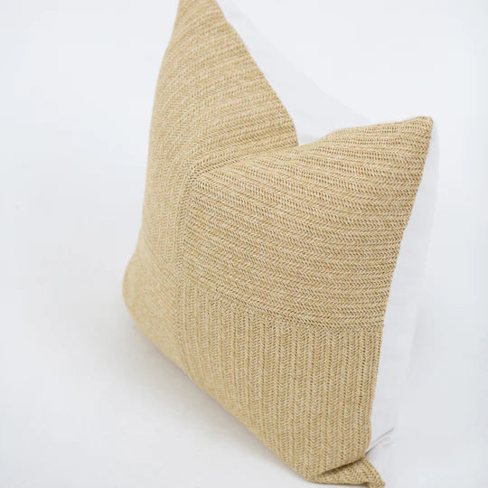 Raffia Squares Cushion in Natural
