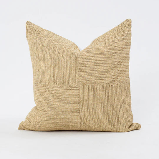 Raffia Squares Cushion in Natural