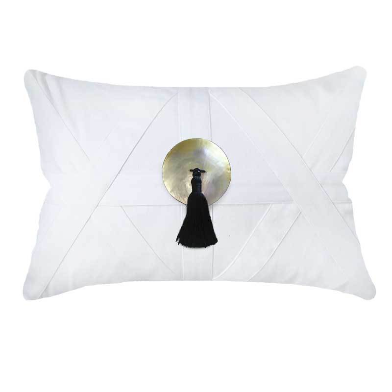 Shell Tassel Cross Patch Lumber Cushion