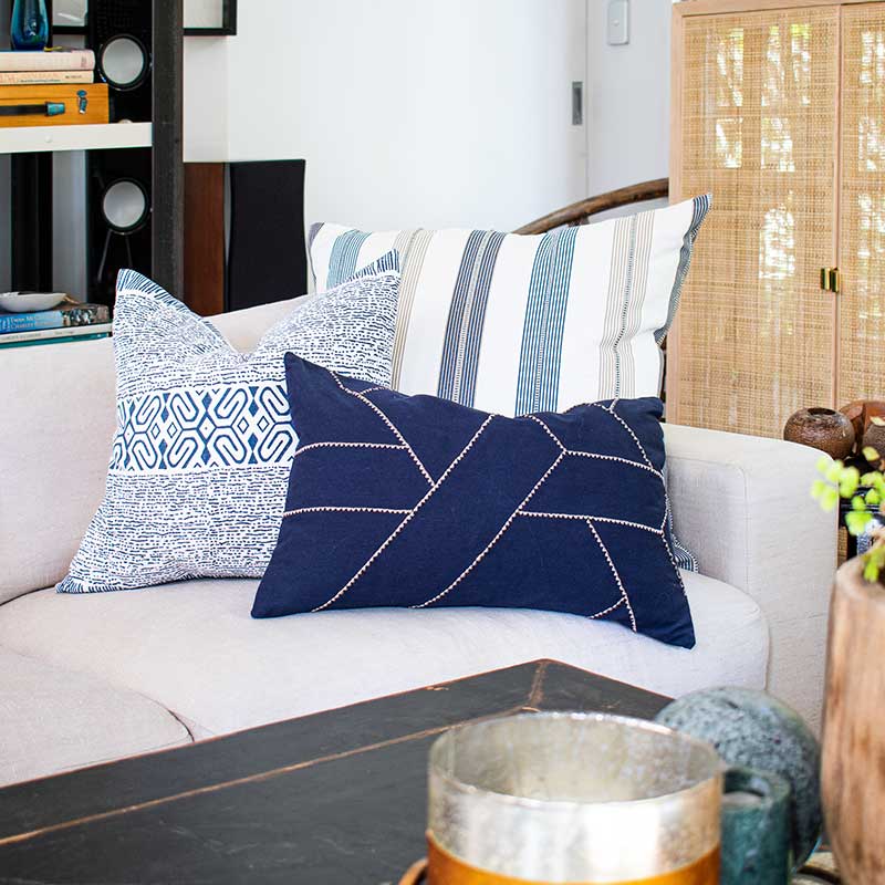 Arrow Inner Paths Medium Cushion in Navy