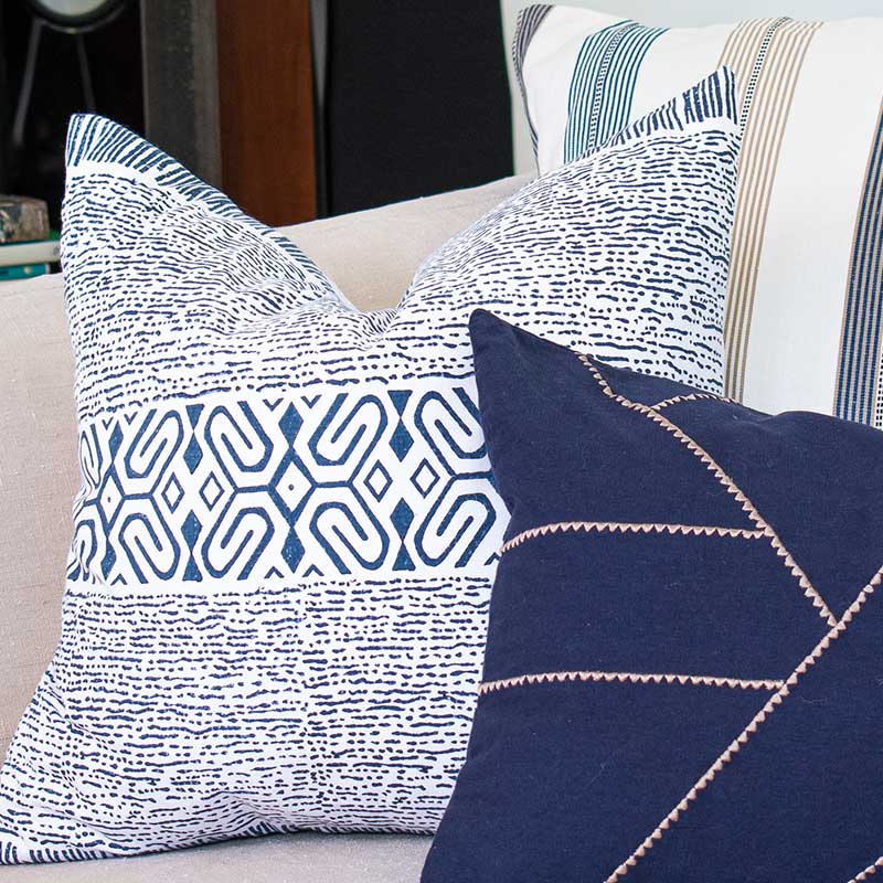 Arrow Inner Paths Medium Cushion in Navy