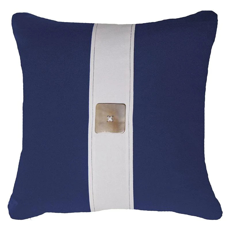 Outdoor Horn Button Lounge Cushion 55 x 55cm in Navy