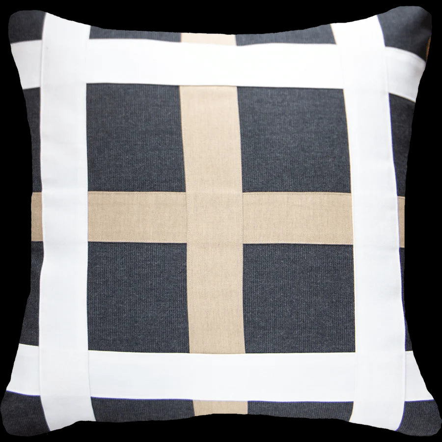 Outdoor Nautical November Lounge Cushion 55 x 55 cm in Charcoal