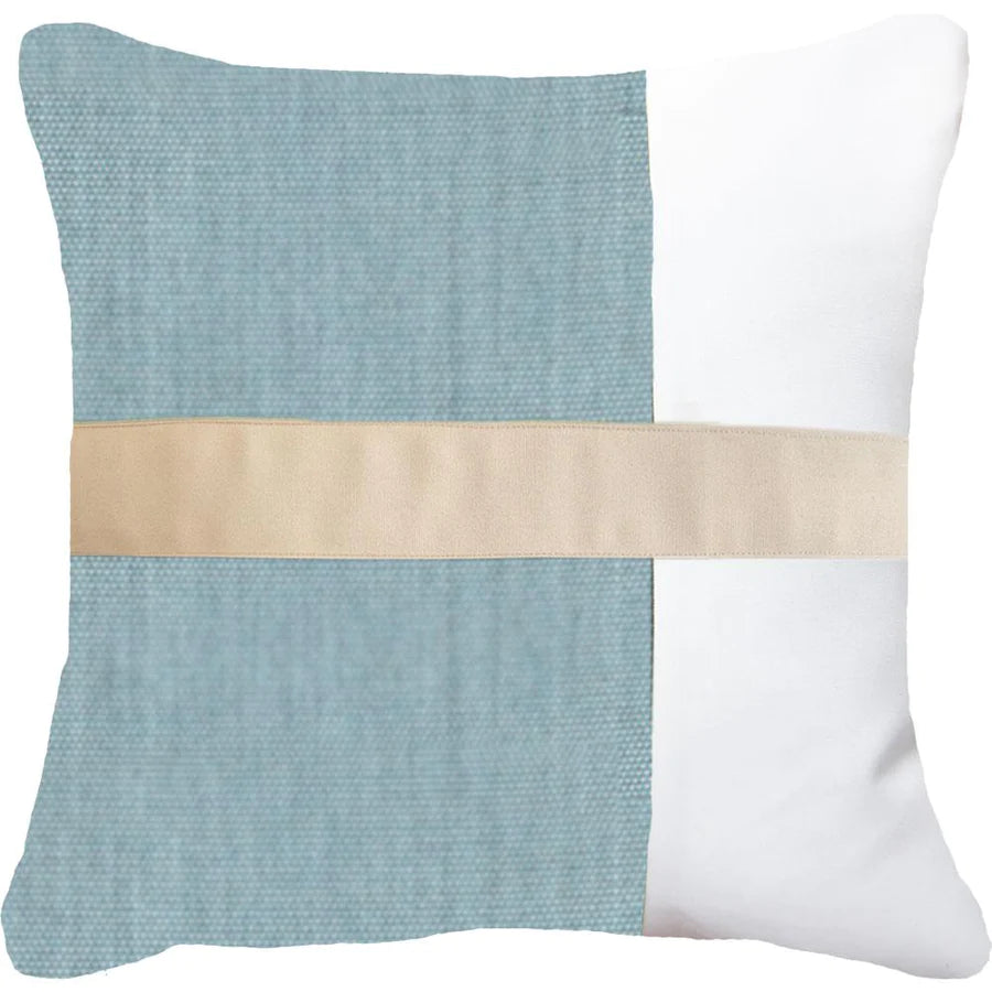 Outdoor Nautical Heather Stripe Lounge Cushion 55 x 55cm in Cloud