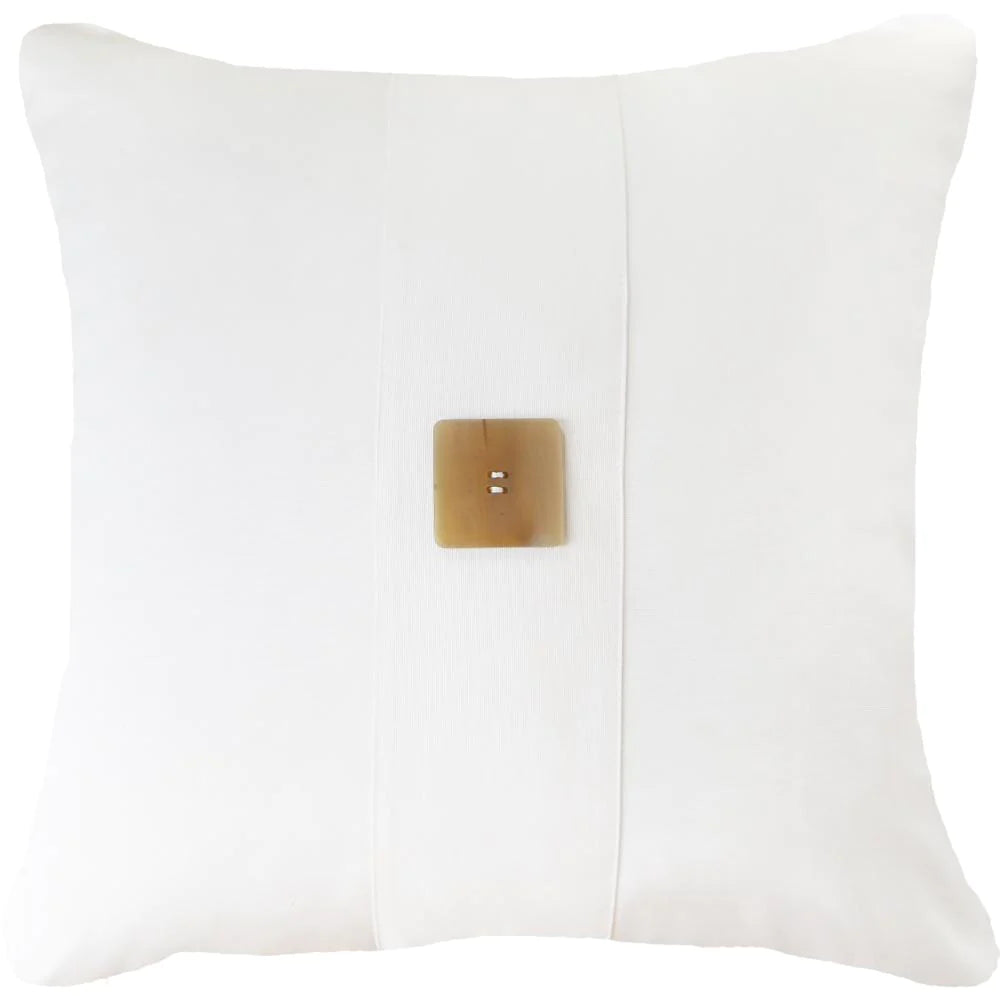 Outdoor Horn Button Lounge Cushion 55 x 55cm in White