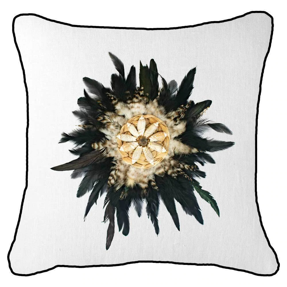 Feather Shell Juju Lounge Cushion in Black