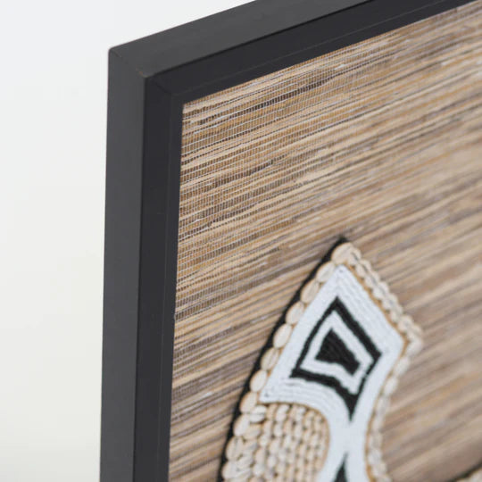 Shell African Horseshoe on Grass Weave Artwork