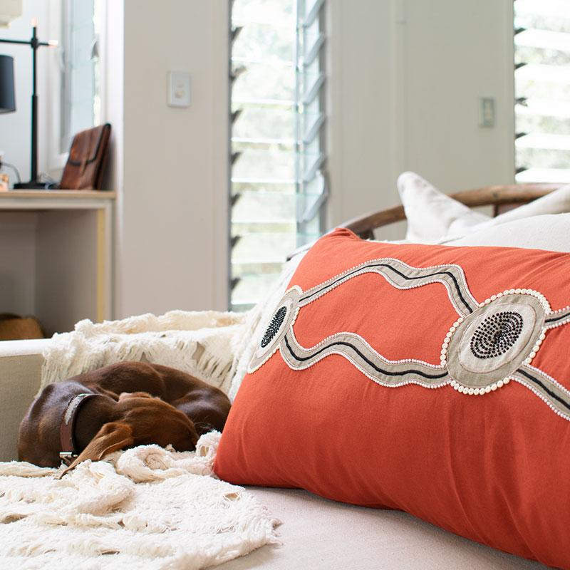Dreamtime Rust Long Lumber Cushion