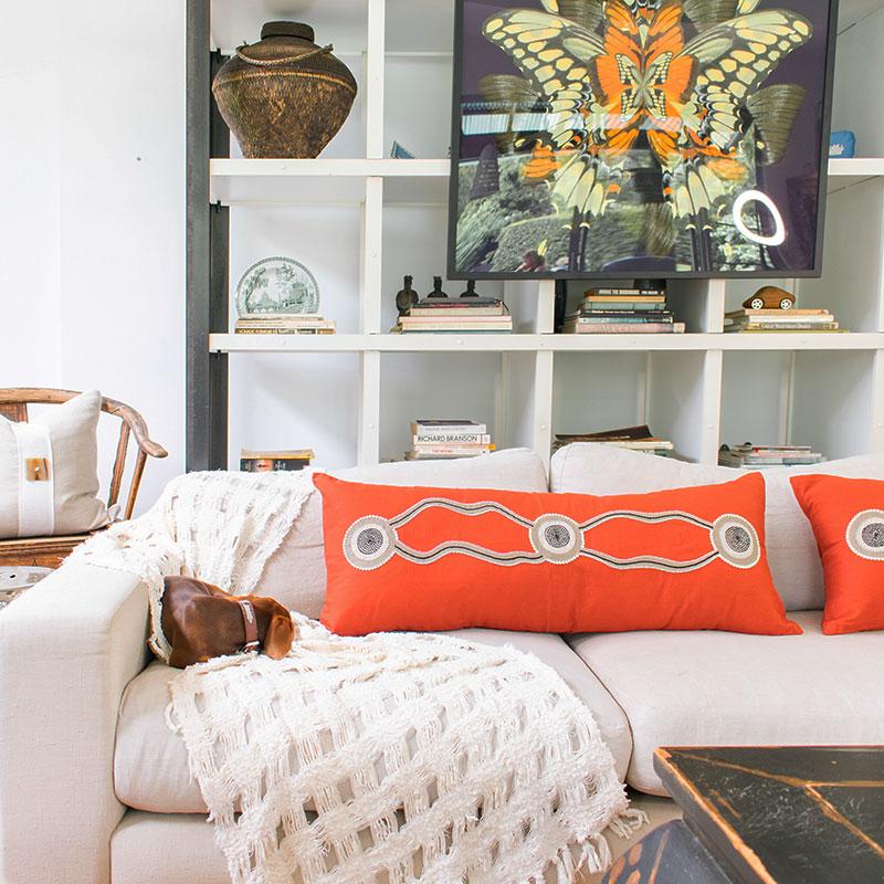 Dreamtime Rust Long Lumber Cushion