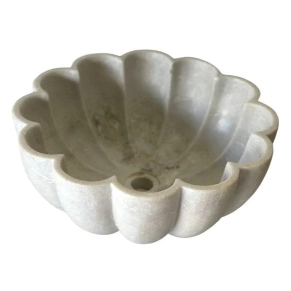 Petalled Marble Candle Holder