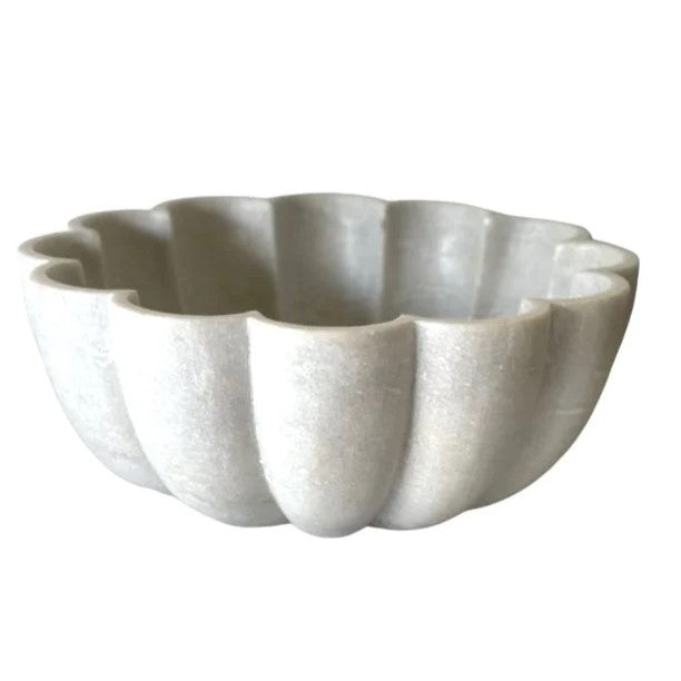 Petalled Marble Candle Holder