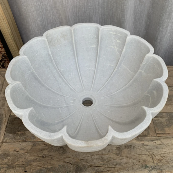Petalled Marble Candle Holder