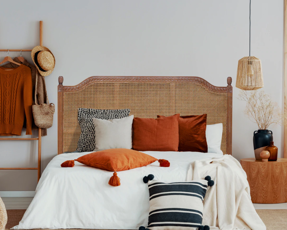 Vascalles Rattan Headboard in Oak