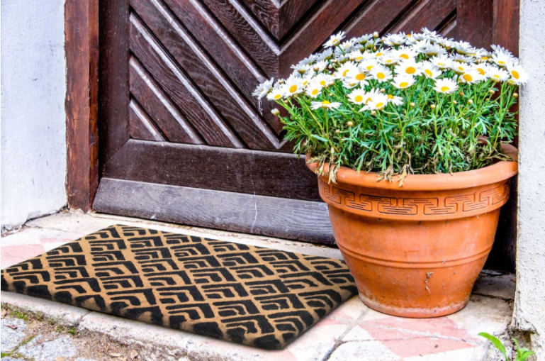 Block Print 100% Coir Doormat