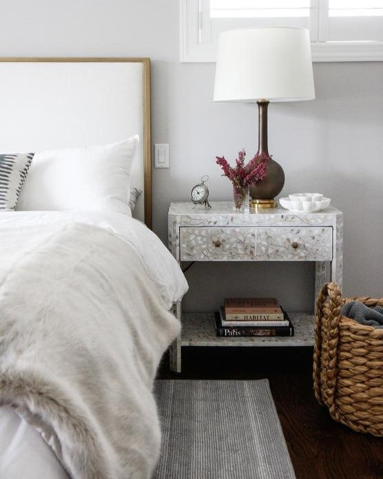 Freedom Bone Inlay Bedside Table