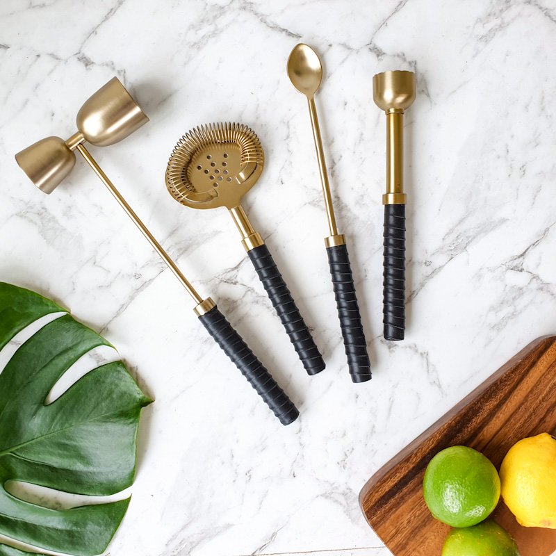 Manhattan Leather & Brass Cocktail Kit