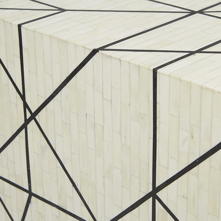 Pali Bone Inlay Geometric Side Table