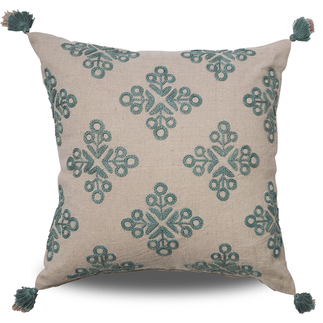 Scala Embroidered Linen Cushion