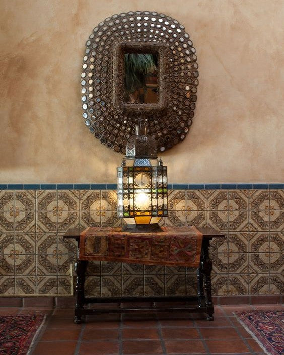Large Moroccan Hanging Mulit-Coloured Glass Pendant Light