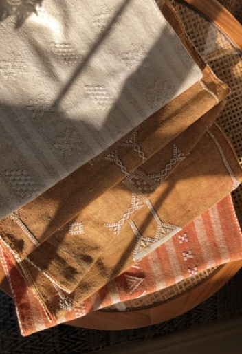 Genuine Moroccan Cactus Silk Pillow in Sandstone