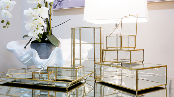 Brass & Glass Large Tray