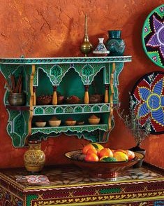 Moroccan Hand Painted Wall Shelf
