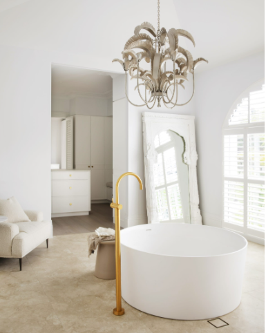 Cayman Island Palm Chandelier in White