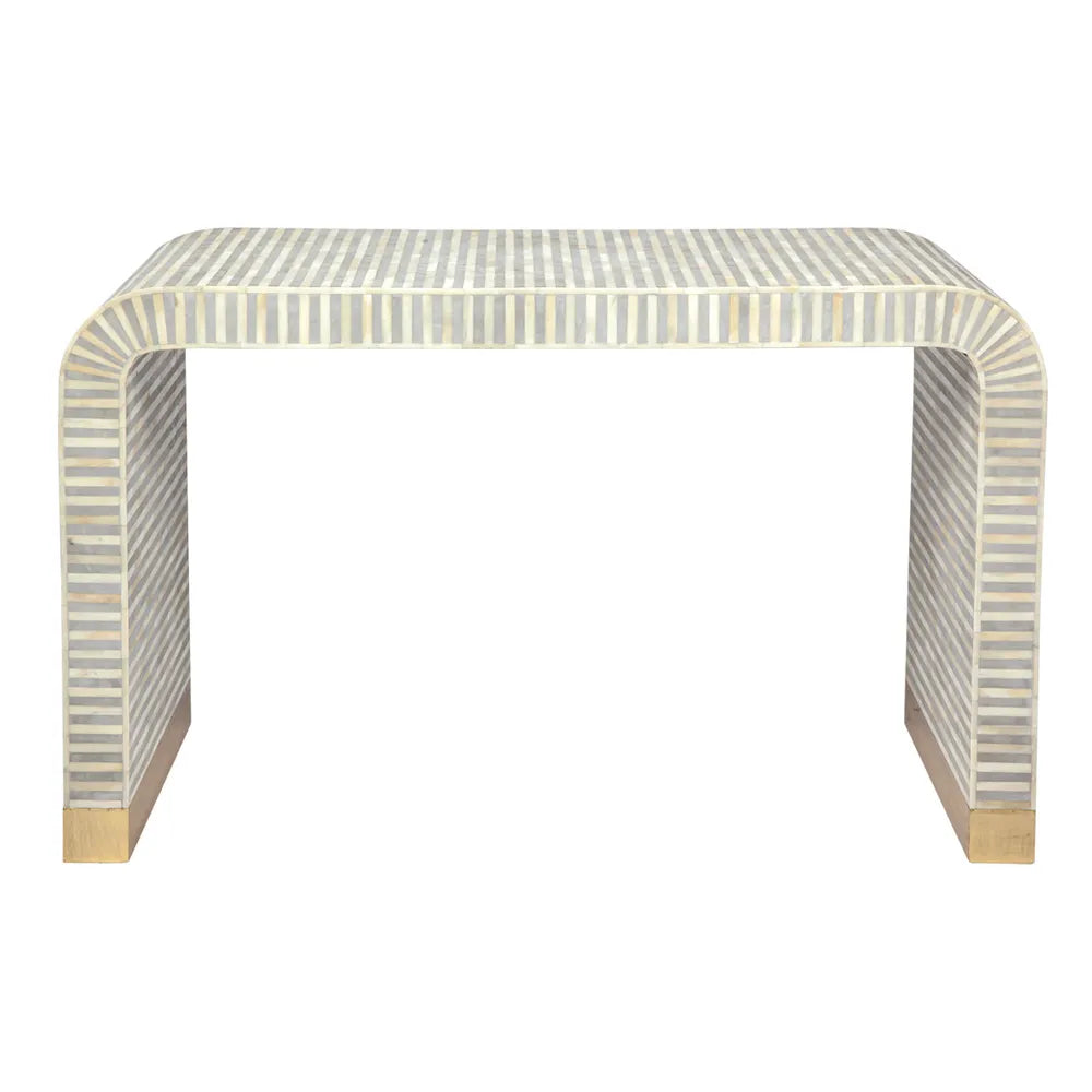 Bone Inlay Quatrefoil Mirror