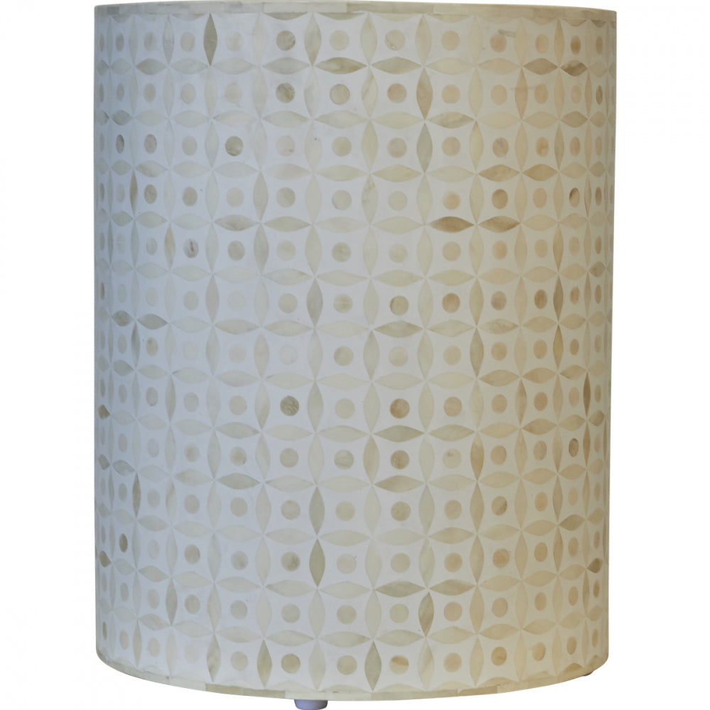 Bone Inlay Celtic Side Table in White