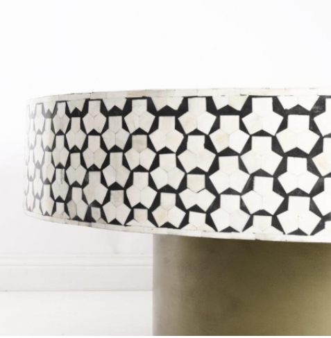 Bone Inlay Egypt Coffee Table in Charcoal