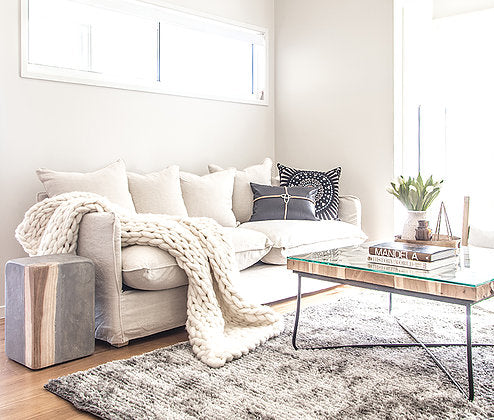 Luxury Plaid Throw - Cream