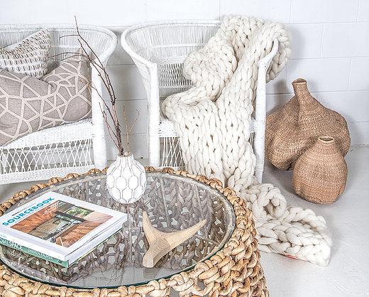 Luxury Plaid Throw - Cream