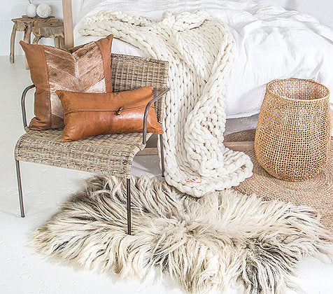 Luxury Plaid Throw - Cream