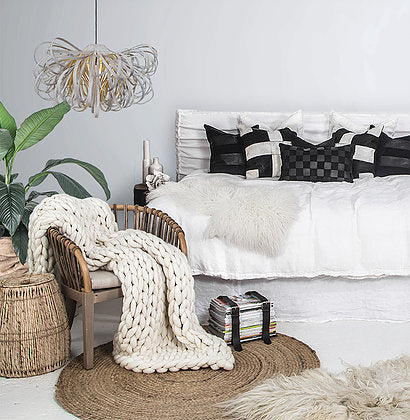 Luxury Plaid Throw - Cream