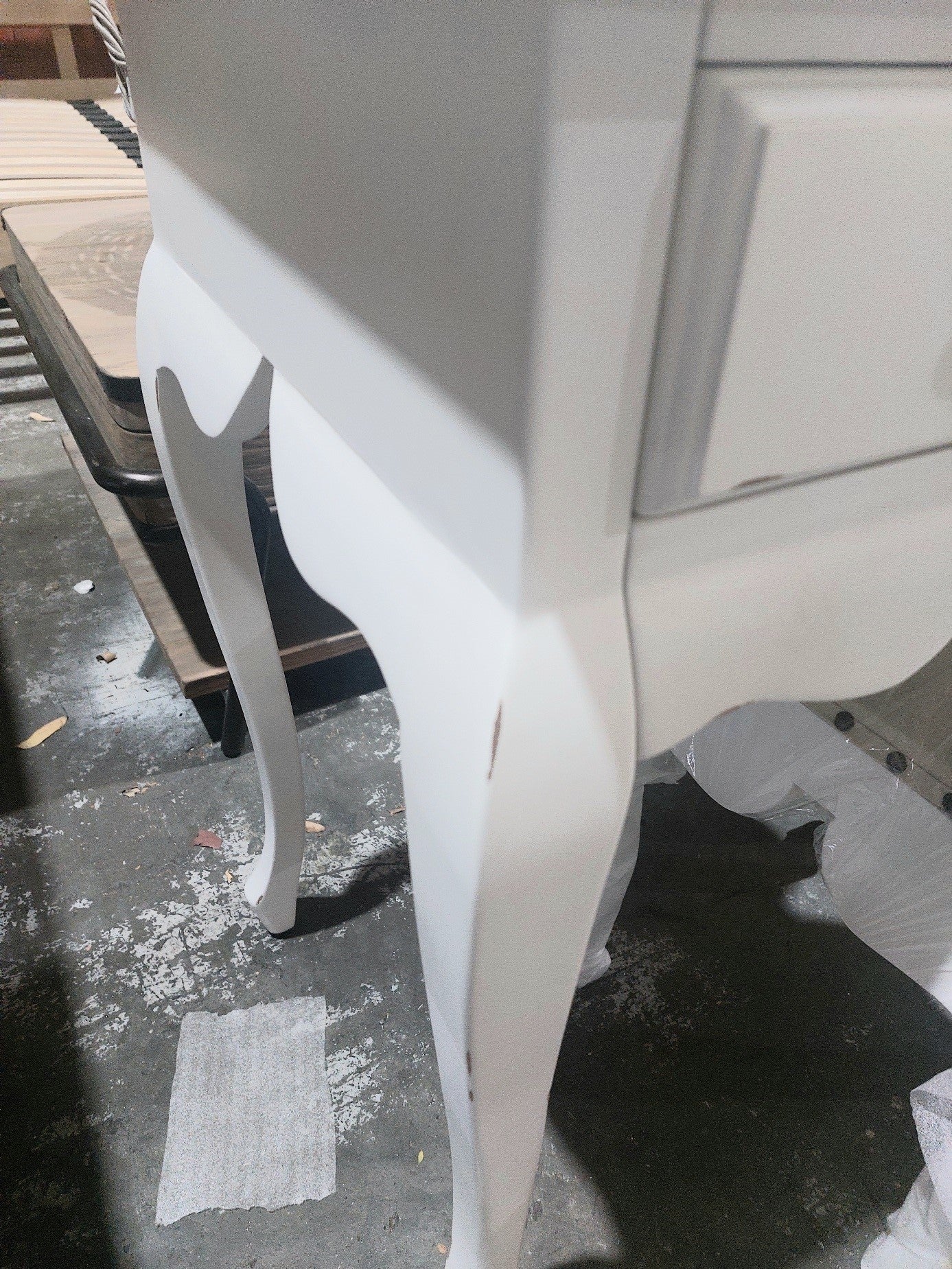 Paris Dressing Table with Stool in Distressed White - One ONLY