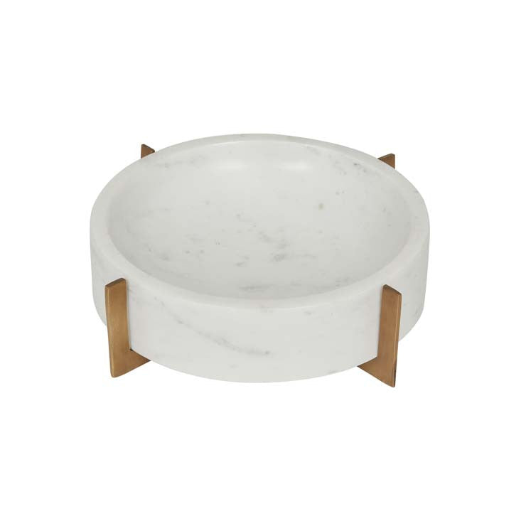 Ridge Round Small Marble Bowl