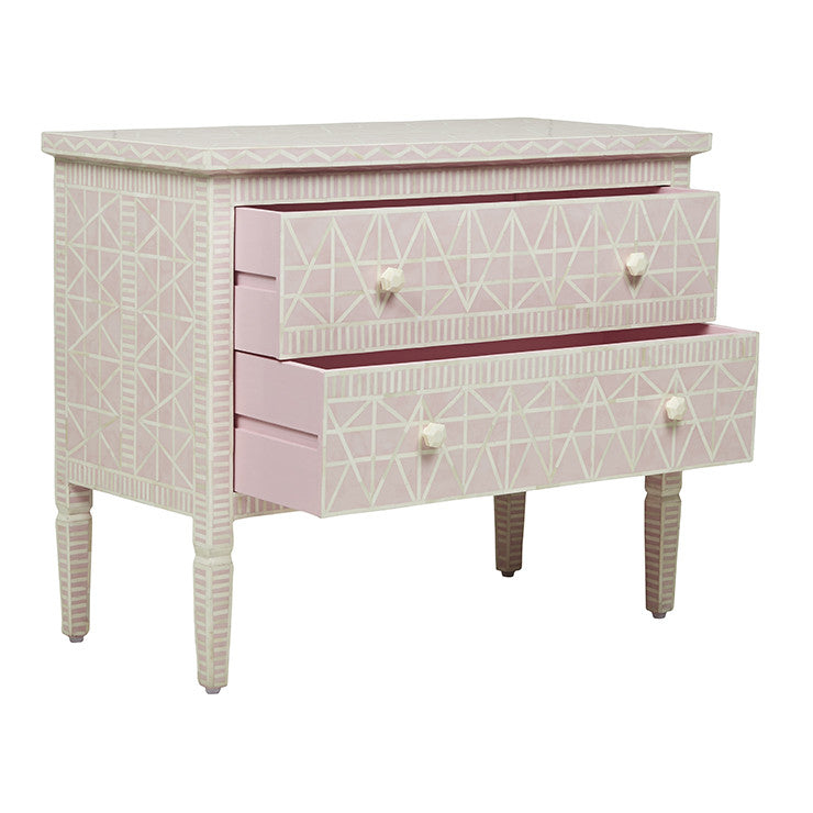 Bone Inlay 2 Door Lowboy in Celtic Grey