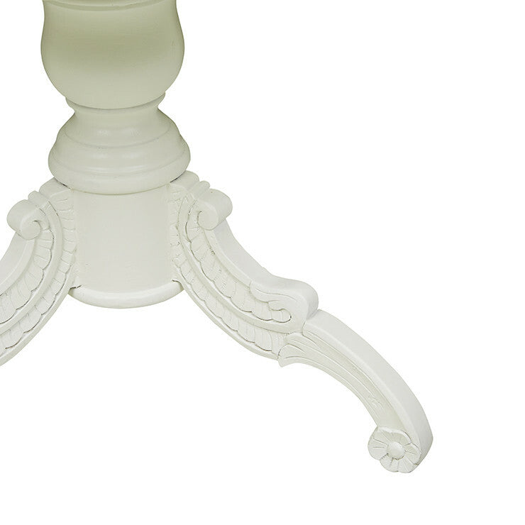 Embossed White Metal Dining Table