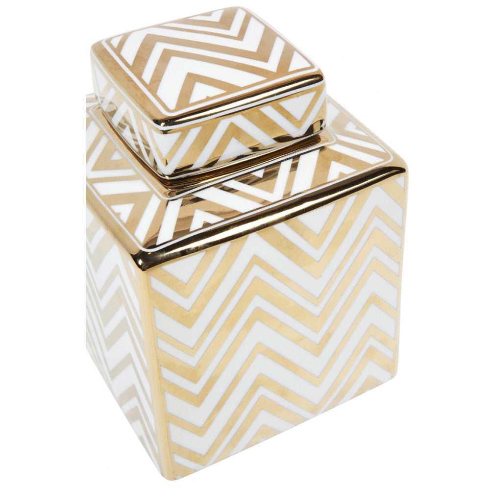Chevron Temple Jar
