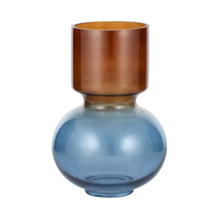 M&M Range: Ombre Blue and Amber Glass Vase