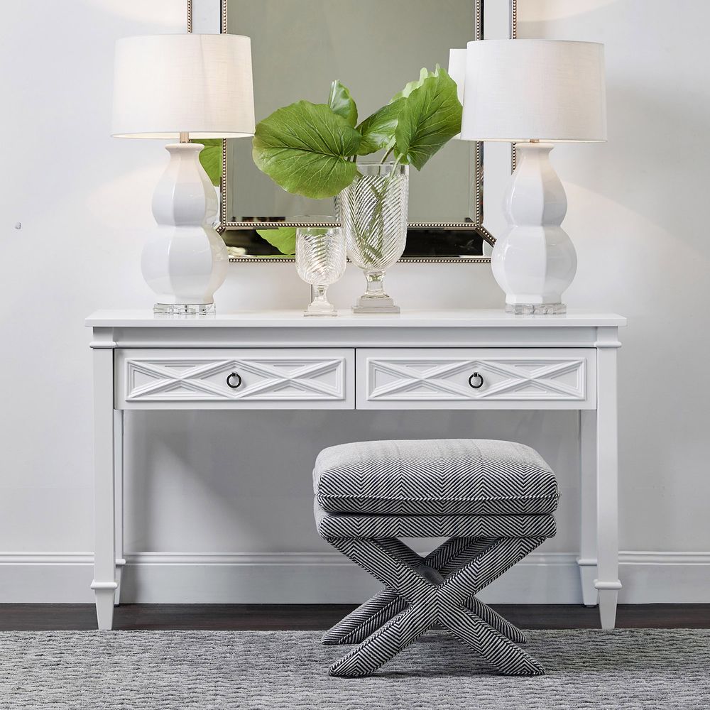 Plantation Console Table in White