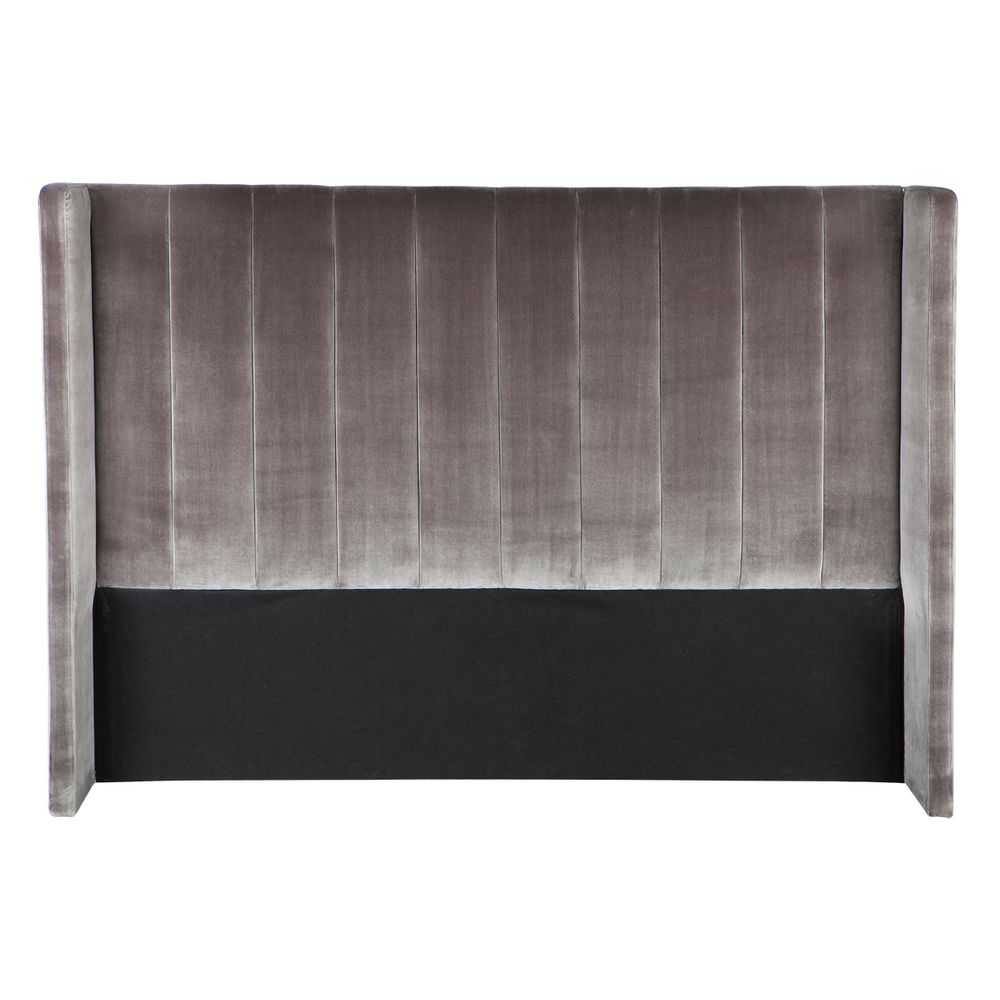 Central Park King Bedhead in Charcoal Velvet
