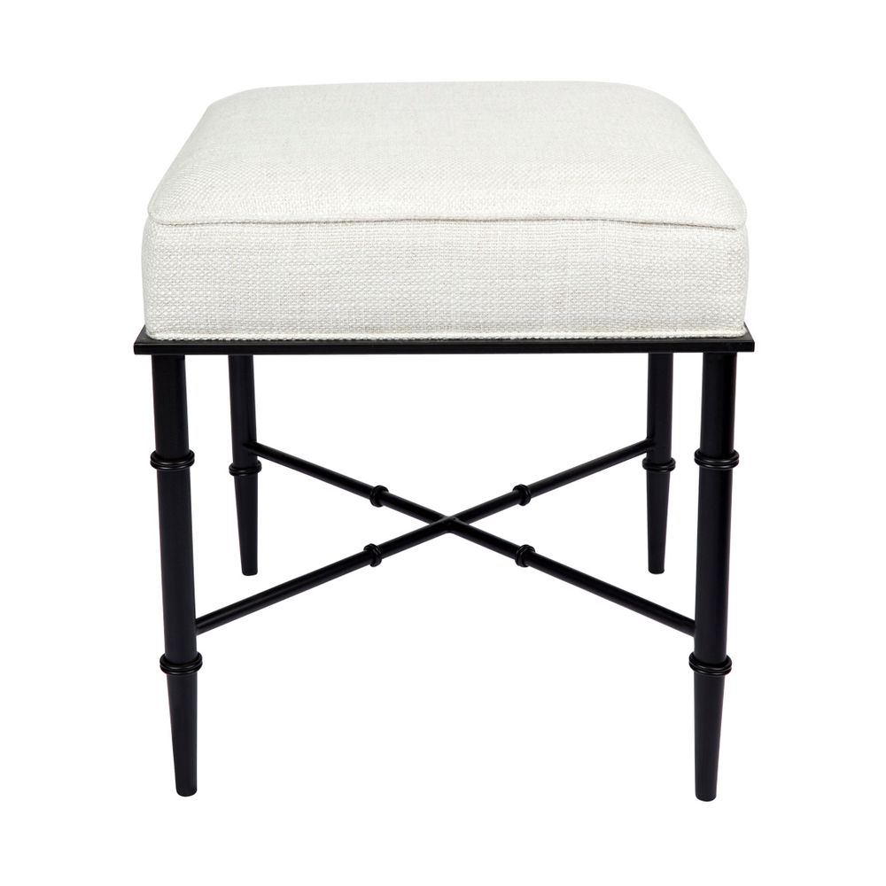 Hacienda Stool with White Upholstery