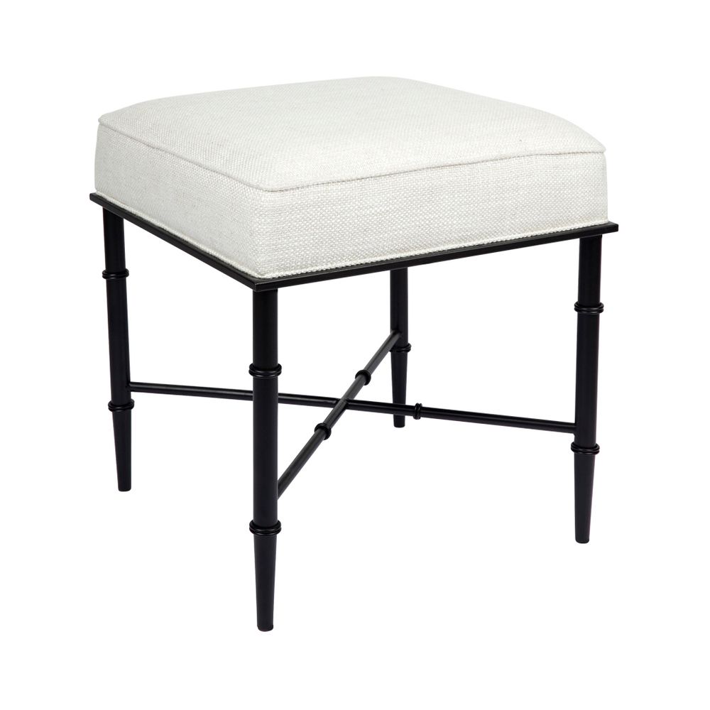 Hacienda Stool with White Upholstery