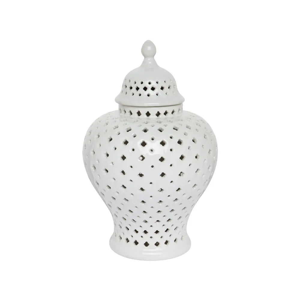 Minx Temple Jar in White