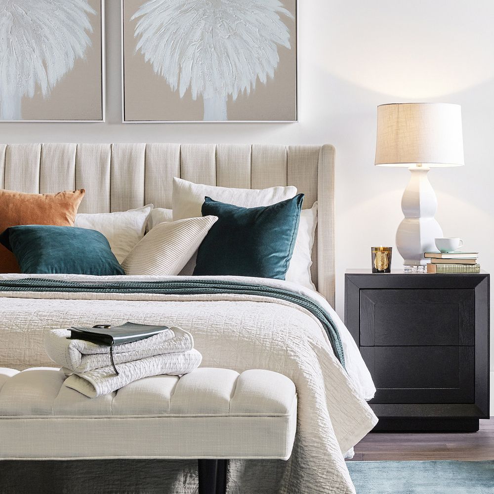 Central Park Bedhead In Natural Linen