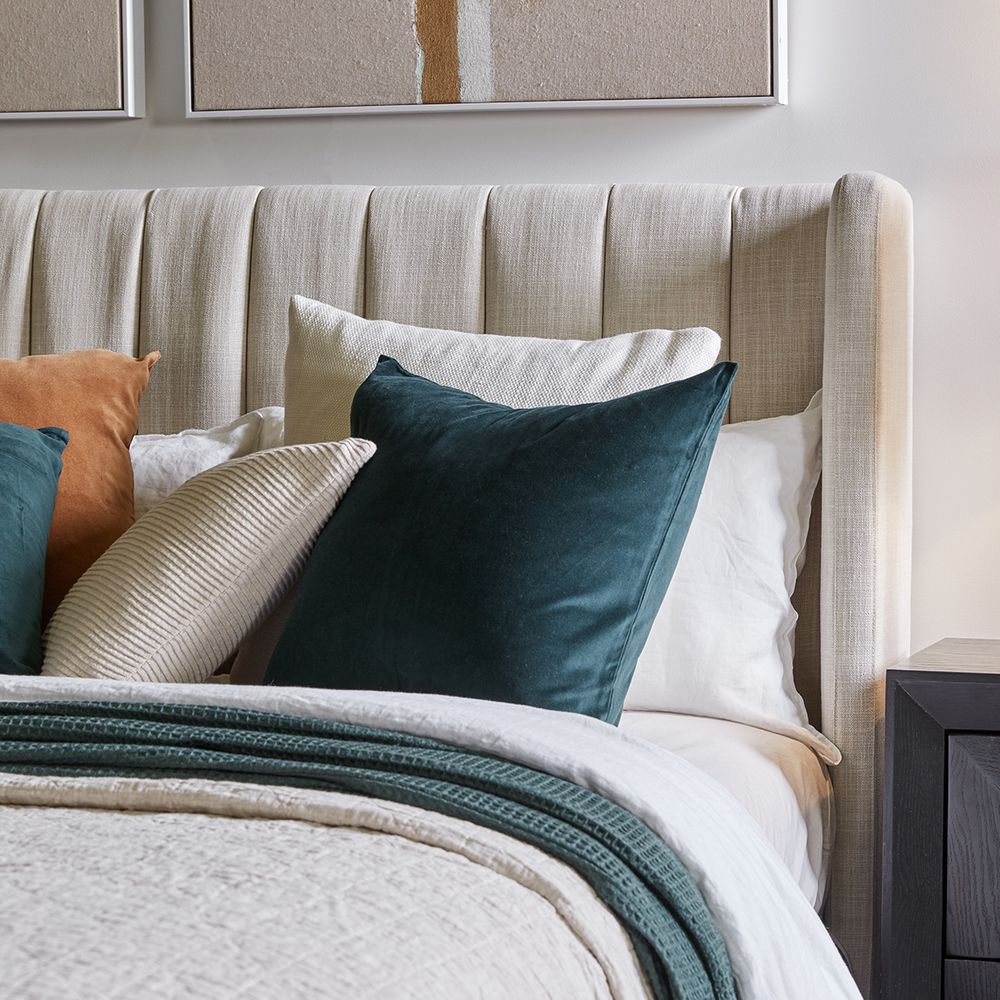 Central Park Bedhead In Natural Linen
