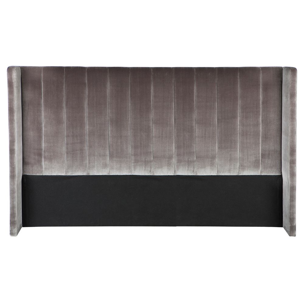 Central Park Headboard in Charocal Velvet