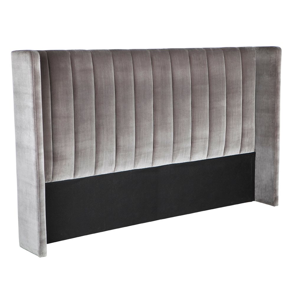 Central Park Headboard in Charocal Velvet